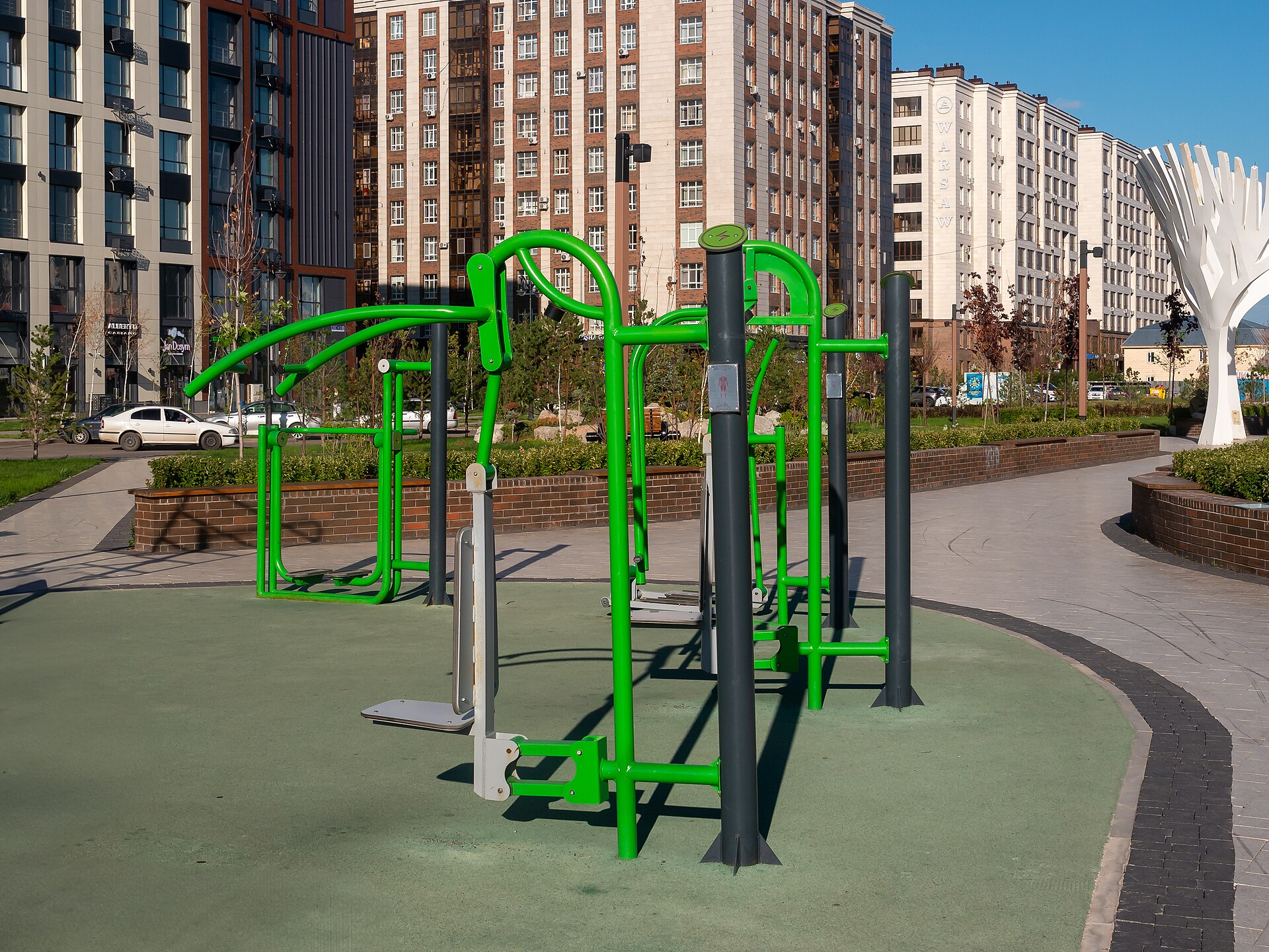 Outdoor gym in Esil district, Astana 