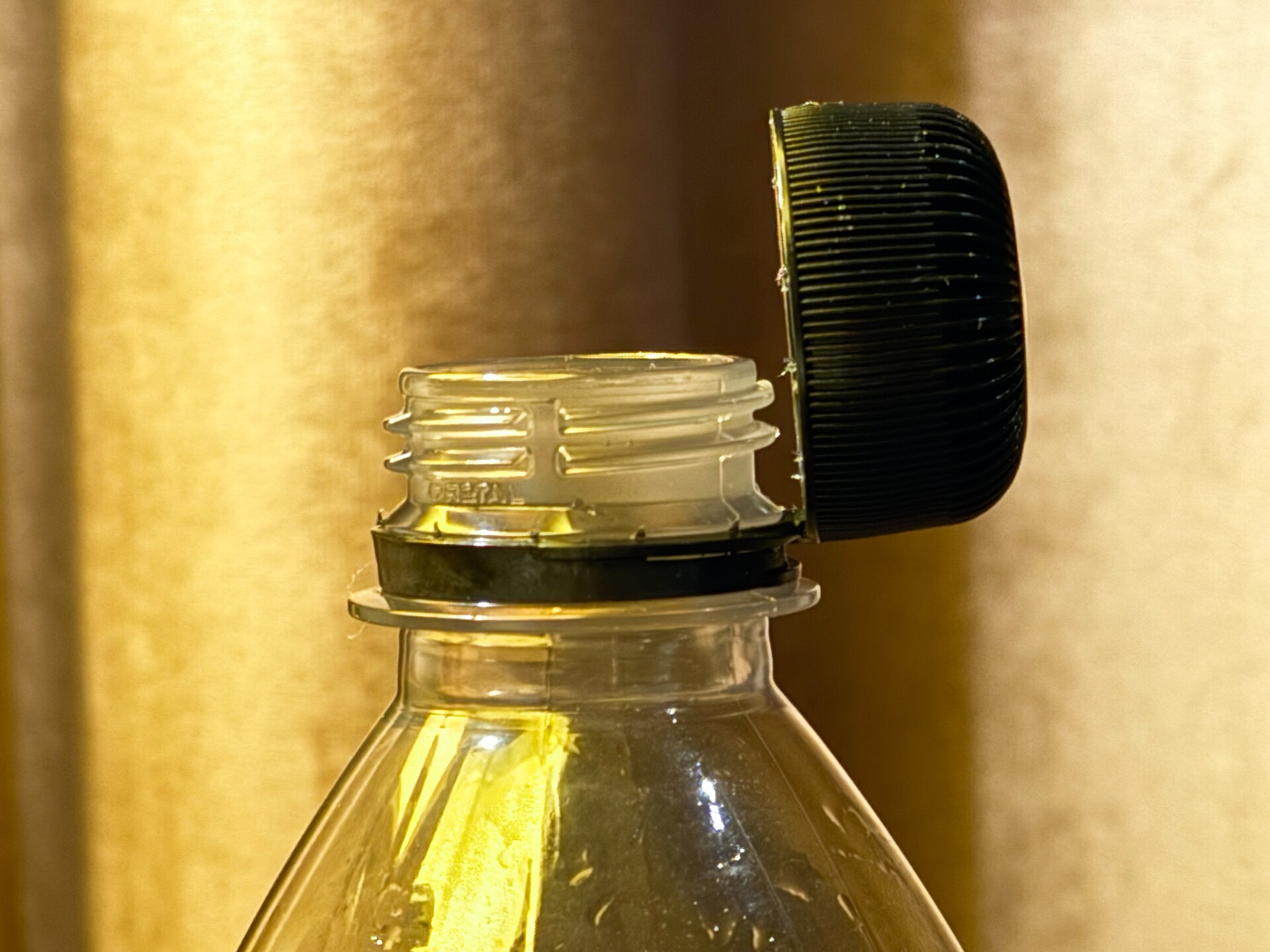 European water bottle with a bottle cap attached