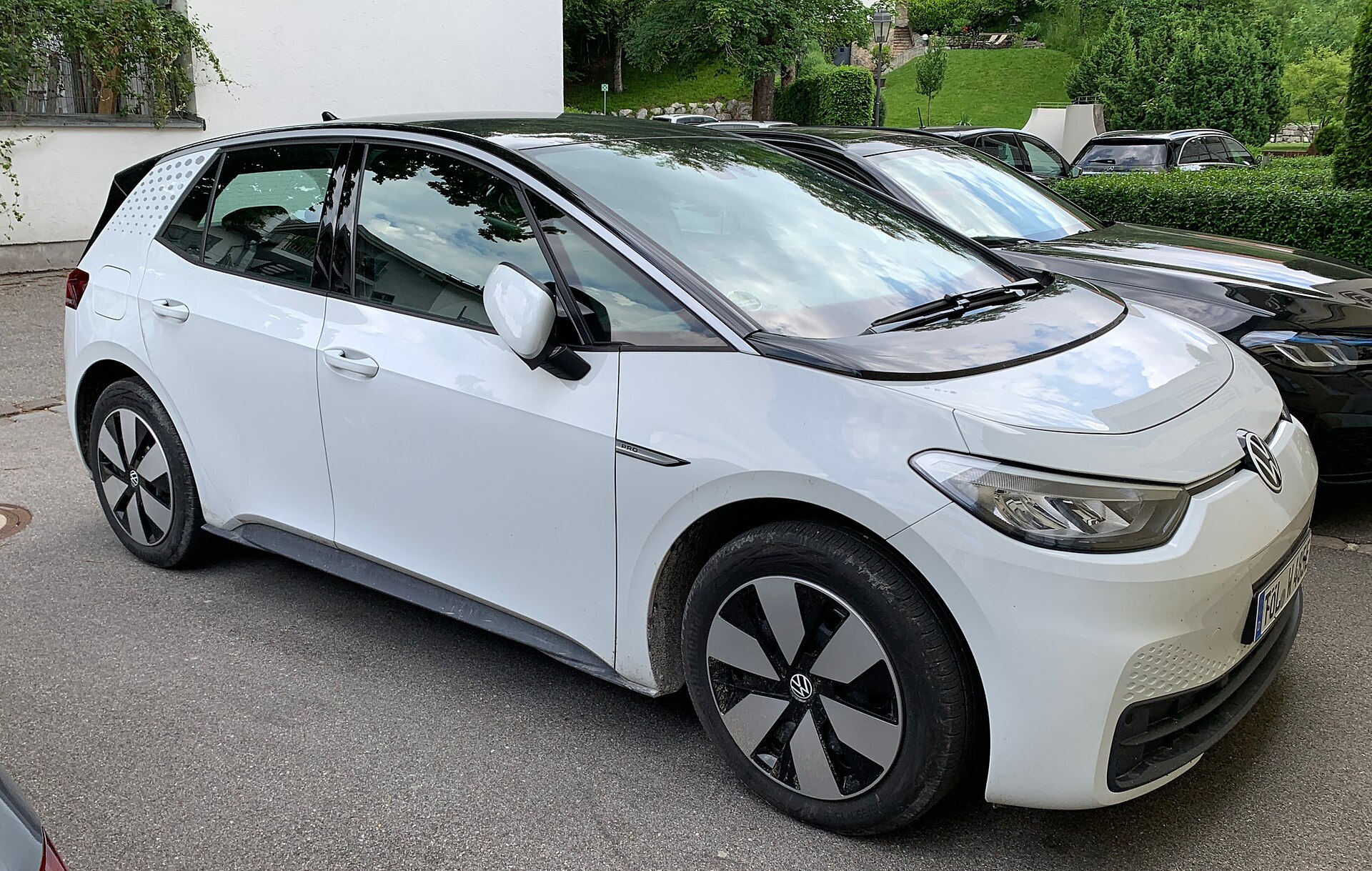 White painted ID.3 pictured in Bad Aibling