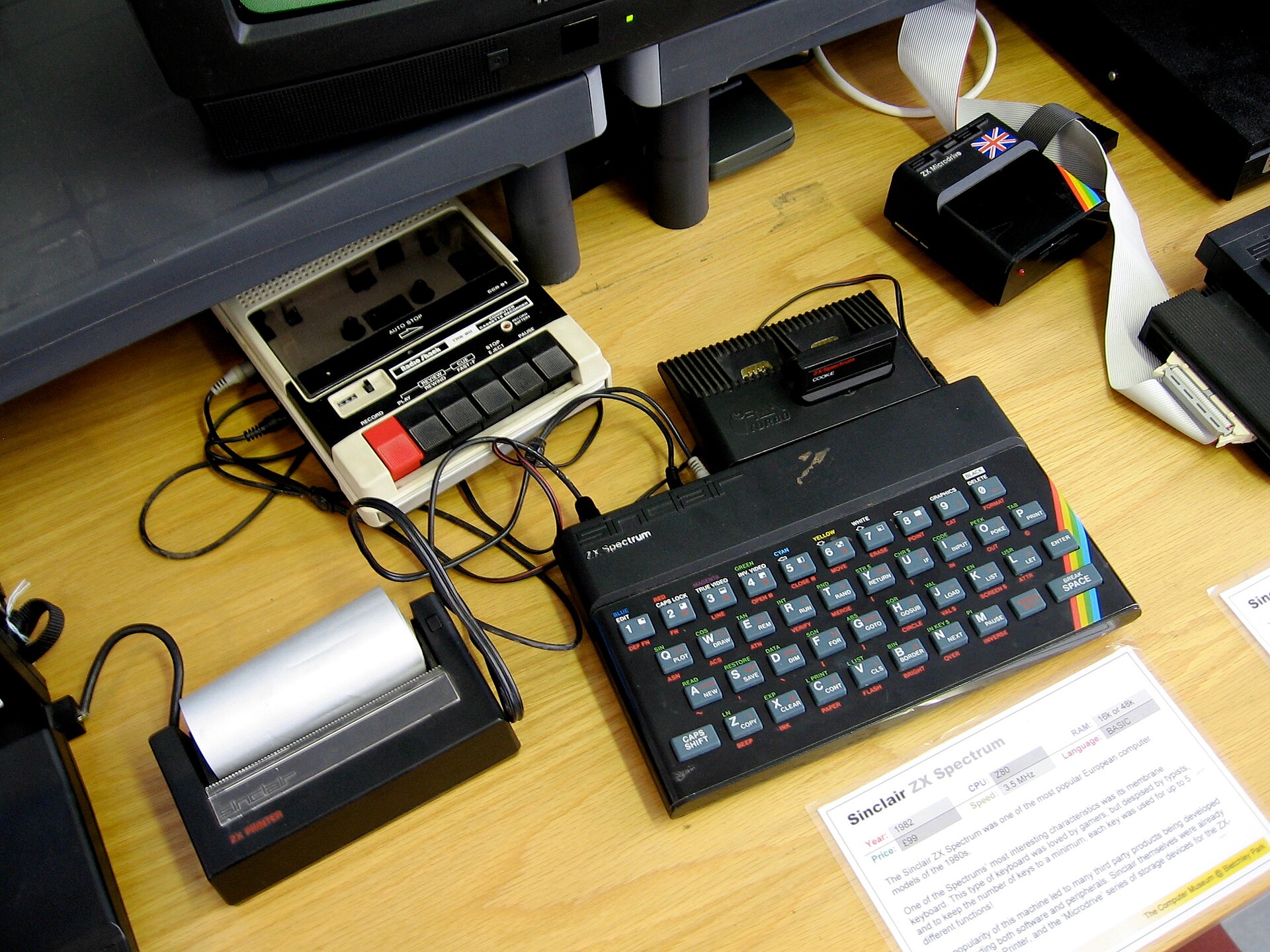 Sinclair ZX Spectrum and its peripherals photographed at the National Museum of Computing, Bletchley, UK.
