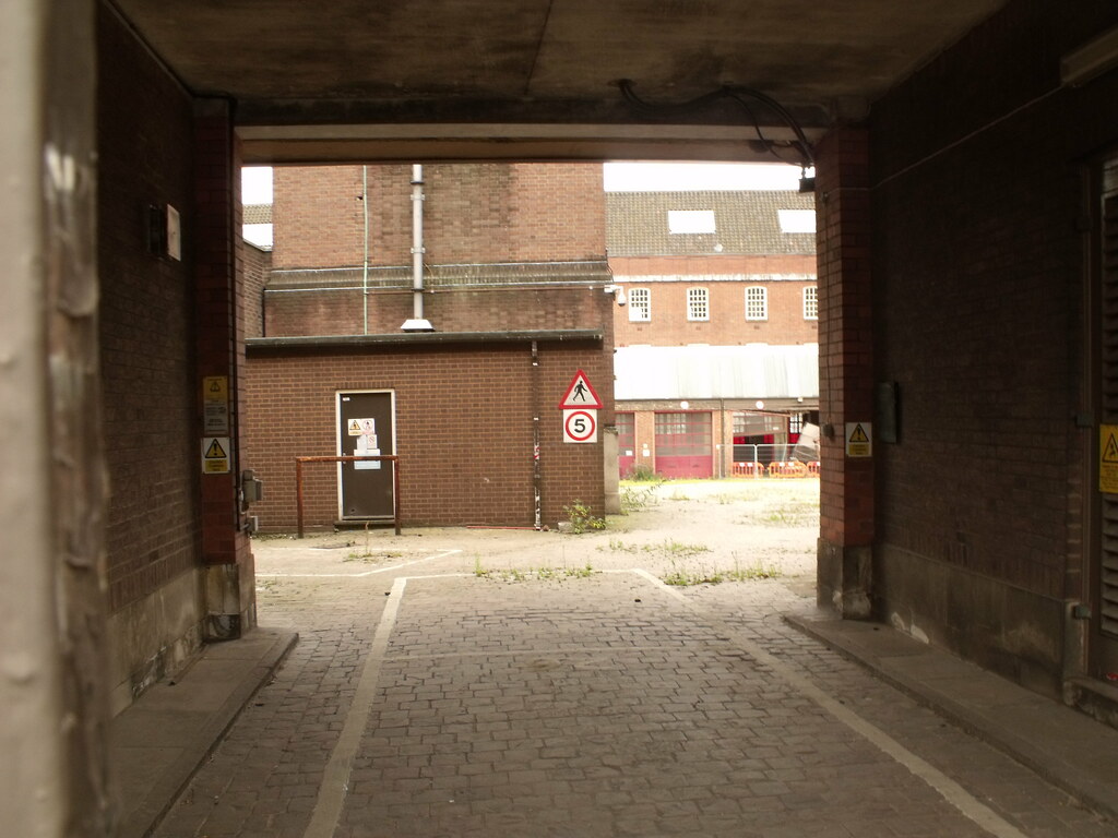 Former West Midlands Fire Service Headquarters building - gate at the back